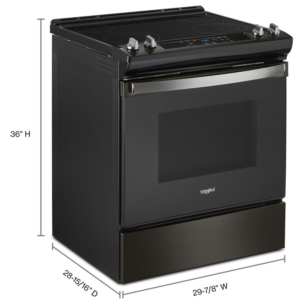 Whirlpool 4.8 Cu. Ft. Electric Range with Frozen Bake in Fingerprint Resistant Black Stainless Steel, , large