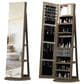 GigaCloud Swivel Jewelry Cabinet with Full Length Mirror and Locking Mechanism in Brown, , large