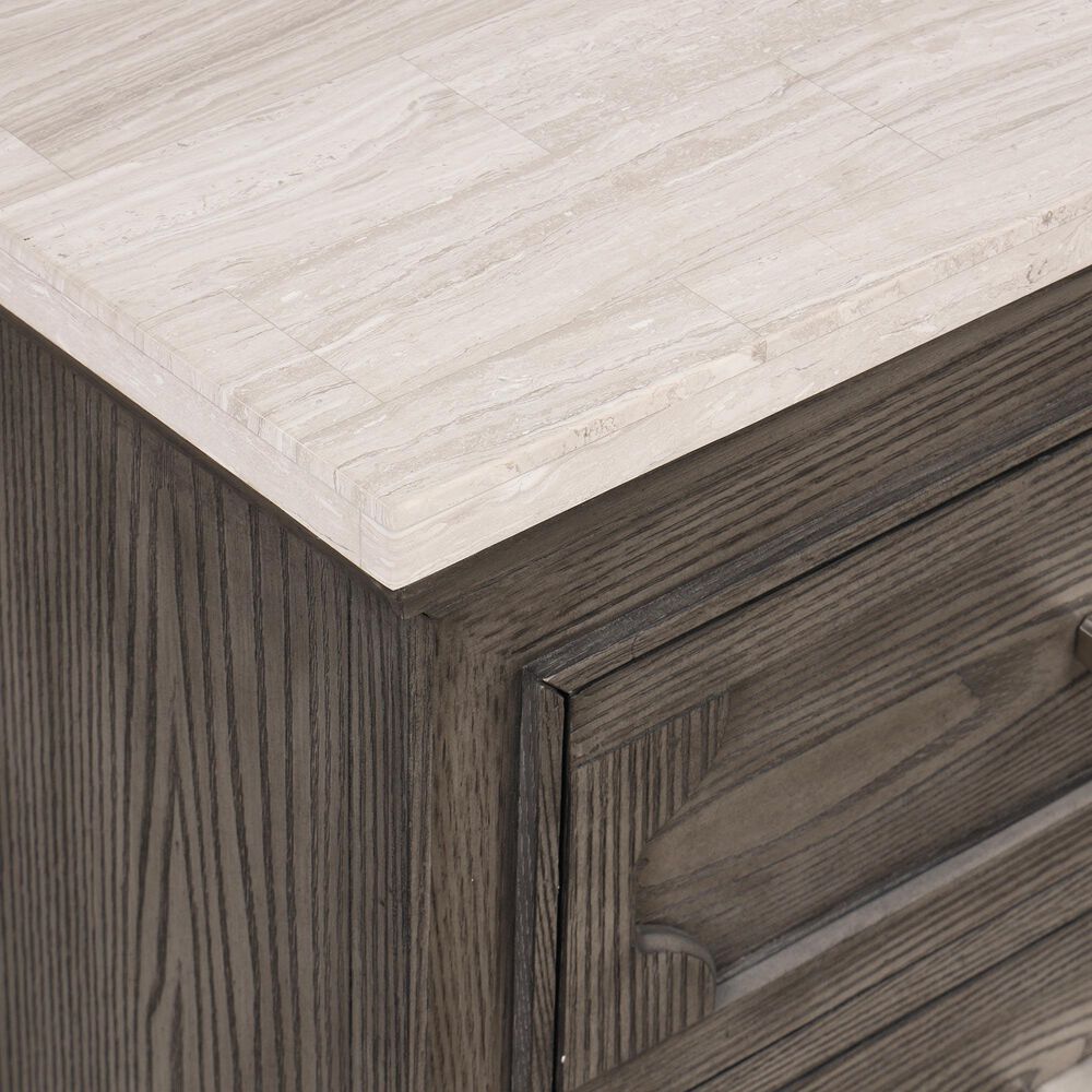 New Heritage Design Lisbon 2-Drawer Nightstand in Gray and White, , large