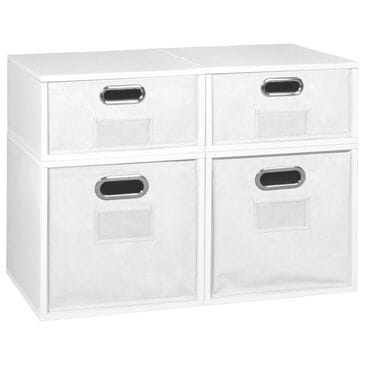 Regency Global Sourcing Niche Cubo 4-Piece Storage Set with Half Drawers in White Wood Grain/White, , large