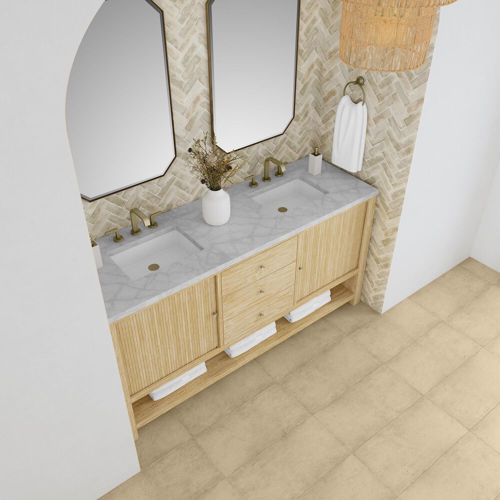 James Martin Vanities Marigot Single 72&quot; Double Vanity in Sun-washed Oak with 3 cm Victorian Silver Quartz Top, , large
