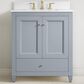 37B Claudine 30" Single Bathroom Vanity in Soft Blue with Glossy White Composite Stone Top and Backsplash, , large