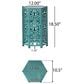 Hearth and Haven Eliana 12" Outdoor Hexagon Metal Side Table with Sunburst Cut Out Design in Teal, , large