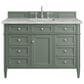 James Martin Vanities Brittany 48" Single Bathroom Vanity in Smokey Celadon with 3 cm Eternal Jasmine Pearl Silestone Top, Rectangular Sink and FreePower Wireless Charger, , large