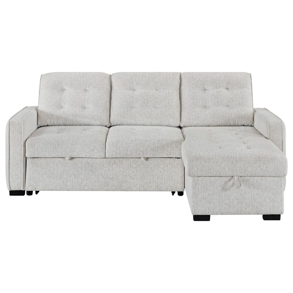 Modern Market Reversible Sofa Sleeper with Chaise in Chalk, , large