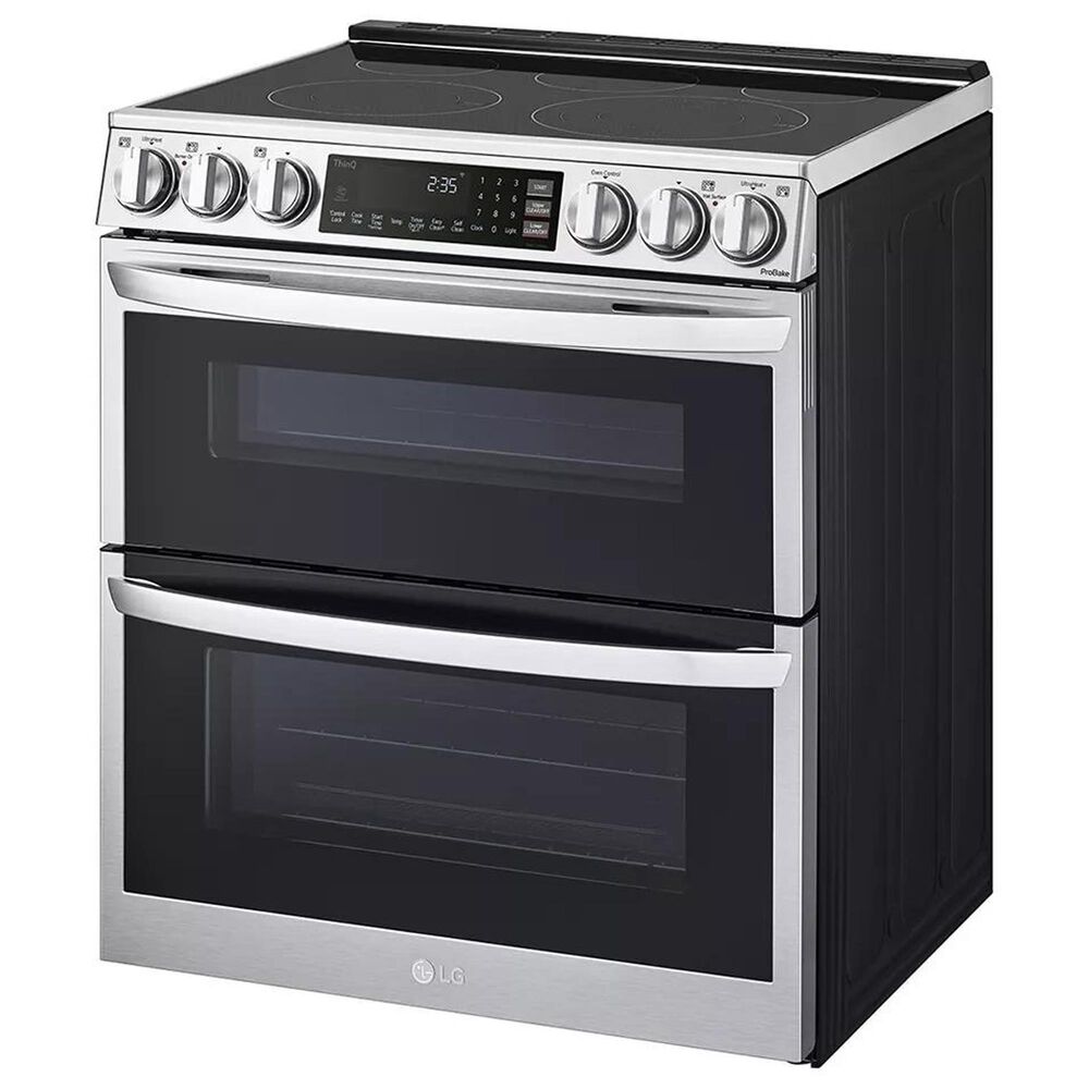 LG 2-Piece Kitchen Package with 7.3 Cu. Ft. Smart Slide-In Double Oven Electric Range and 2.1 Cu. Ft. Smart Over-the-Range Microwave in Printproof Stainless Steel, , large