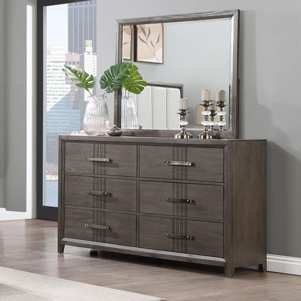 New Heritage Design Landon Dresser Mirror in Walnut, , large