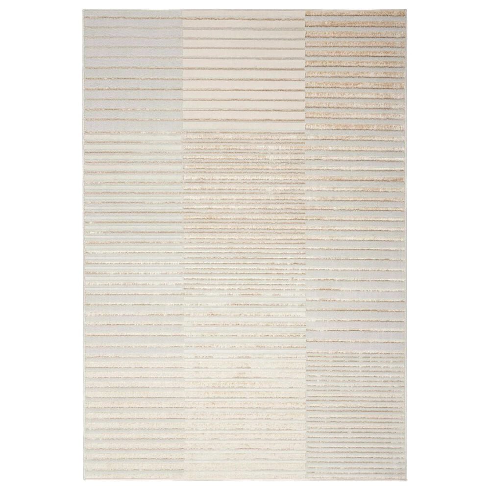 Nourison Brushstrokes 2"2" x 7"6" Beige and Silver Runner, , large