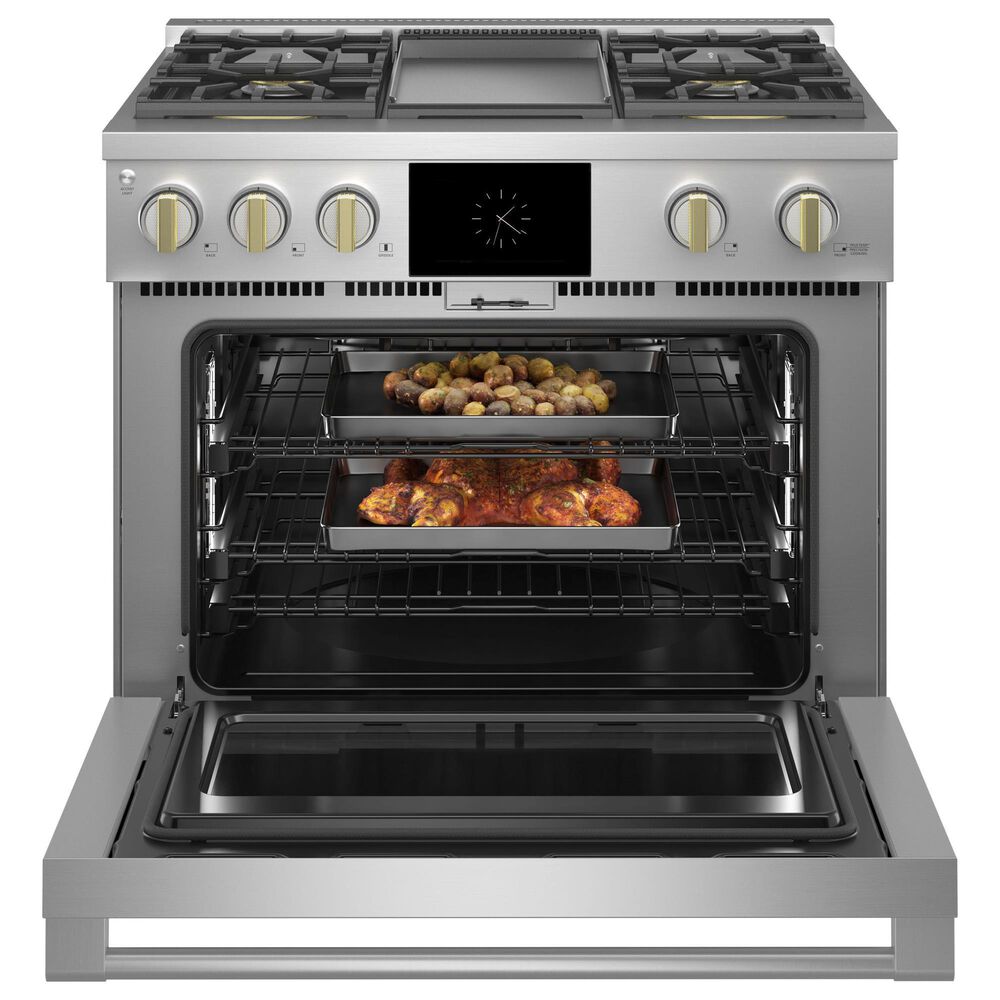 Monogram 36&quot; Dual-Fuel Professional Range with 4 Burners and Griddle in Stainless Steel, , large