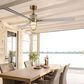 Minka-Aire Nauticus 65" Smart Indoor/Outdoor Ceiling Fan with Warm Coastal Driftwood Blades in Legacy Brass, , large