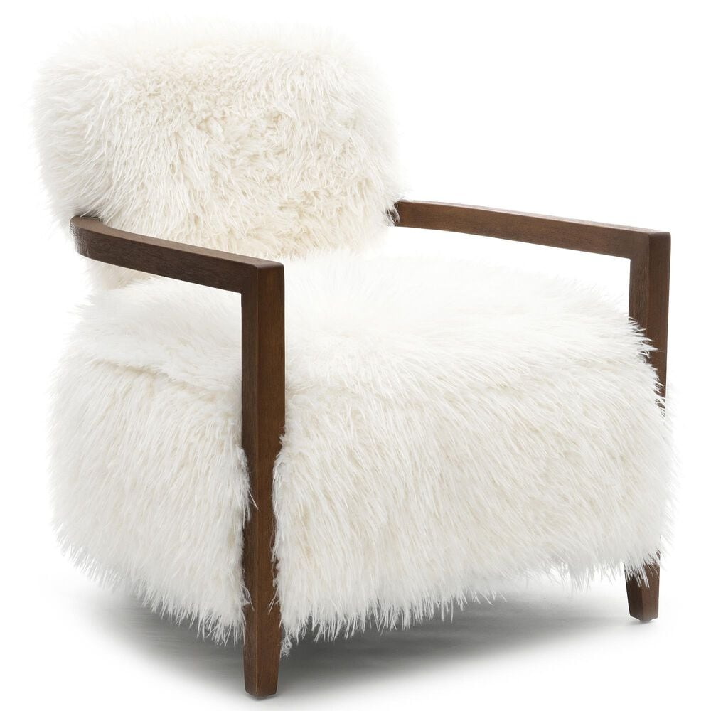 Furniture of America Lumir Long-Haired Accent Chair in White, , large