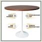 Leisuremod LeisureMod Verve Collection Modern Bar Height Table White Base with 48 Round Cognac Brown MDF Top, , large