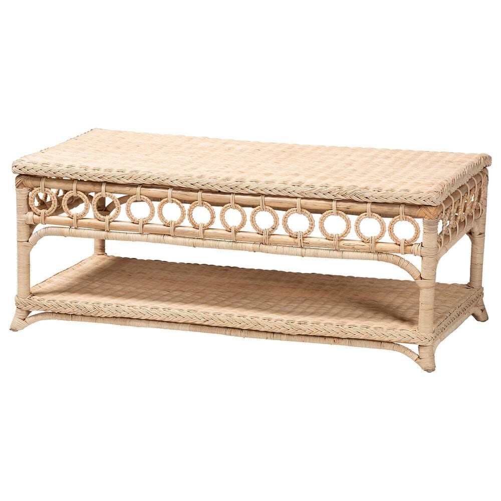 Baxton Studio Oxford Coffee Table with Open Shelf in Natural, , large