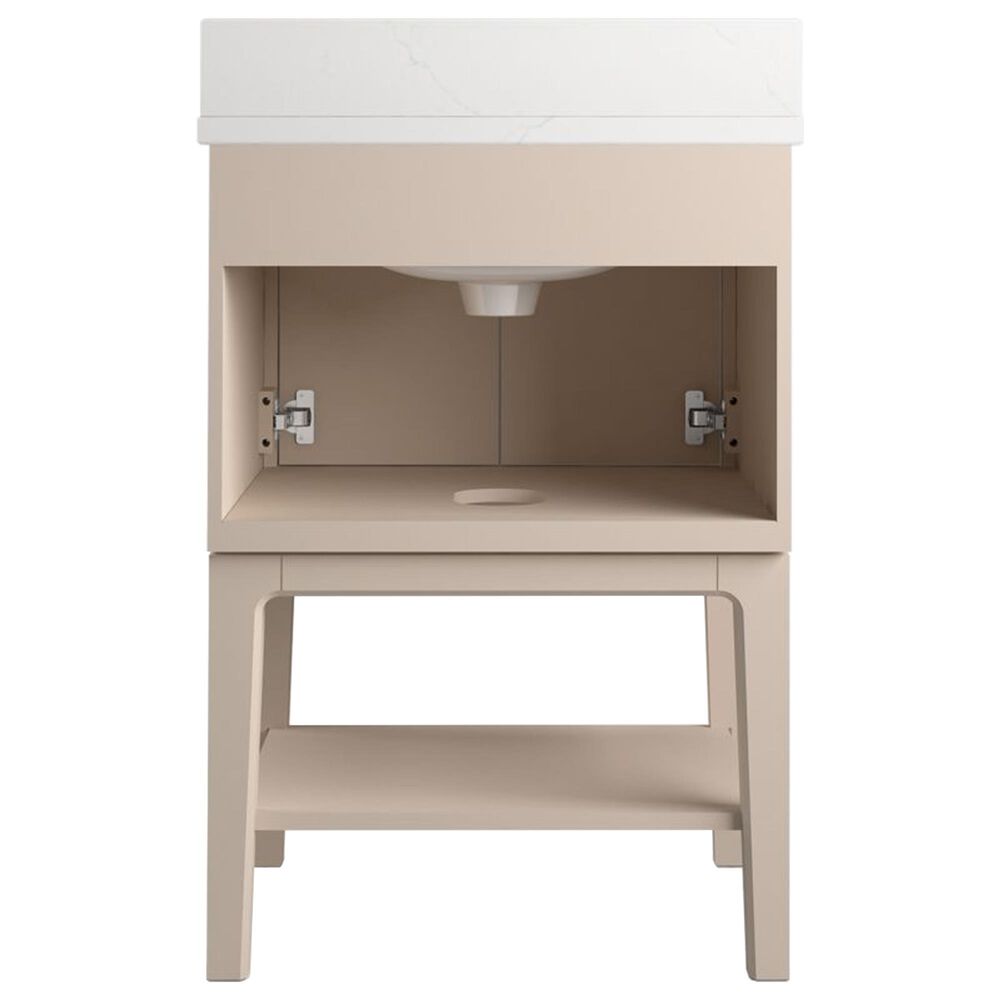 Kohler Seagrove 24" Single Bathroom Vanity in Light Clay with 3 cm White Quartz Top and Rectangular Sink, , large