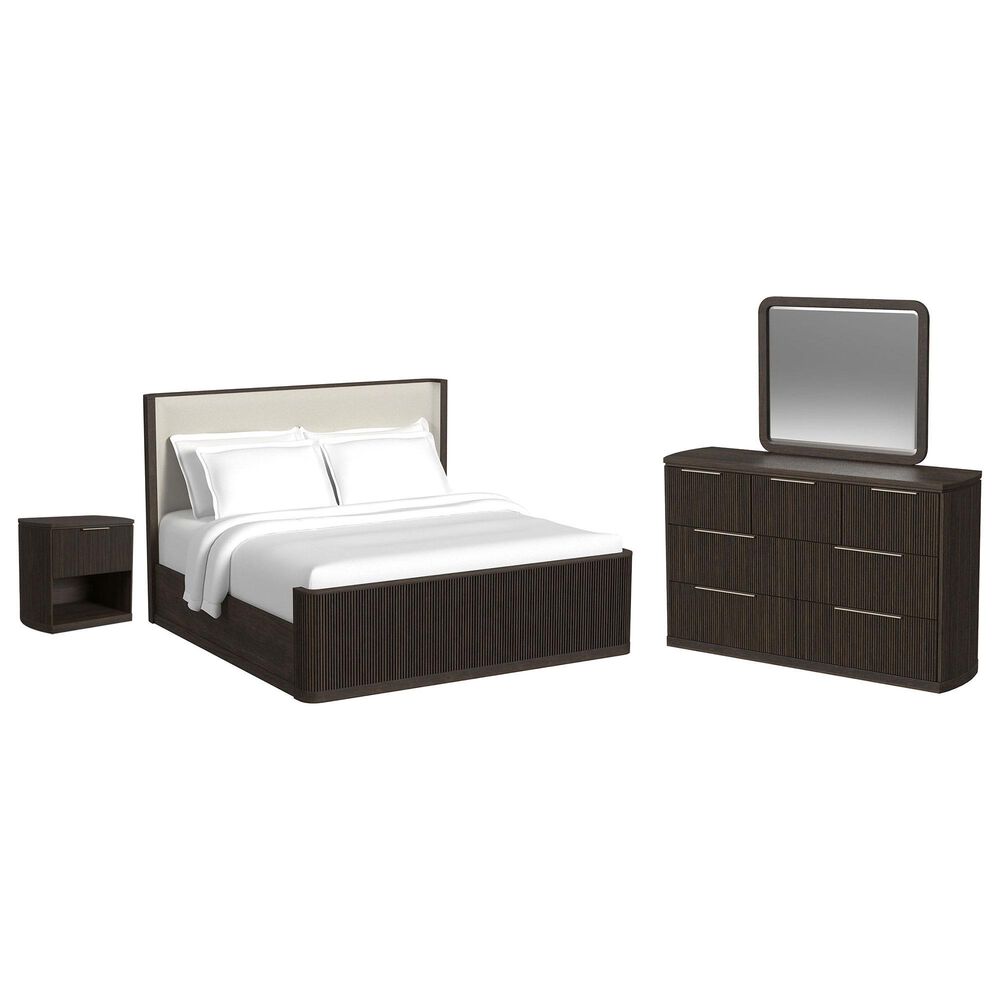 Mayberry Hill Sylvie 4 Piece King Panel Bedroom Set in Dark Brown, , large