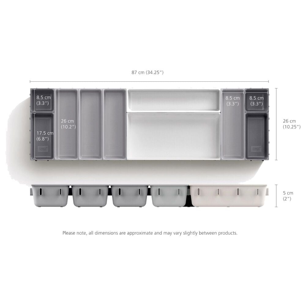Joseph Joseph Blox 10-piece Modular Drawer Organizer Set in Grey and Stone, , large
