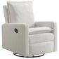 M Design Village Uptown Swivel Push Back Rocker Recliner in Boucle White, , large