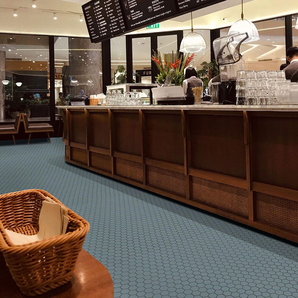 MS International Cielo Azul 1.5" x 1.15" Hexagon on 11" x 10" Porcelain Mosaic Sheet, , large