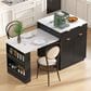 HOMLUX 83" Fluted Kitchen Island in Black, , large