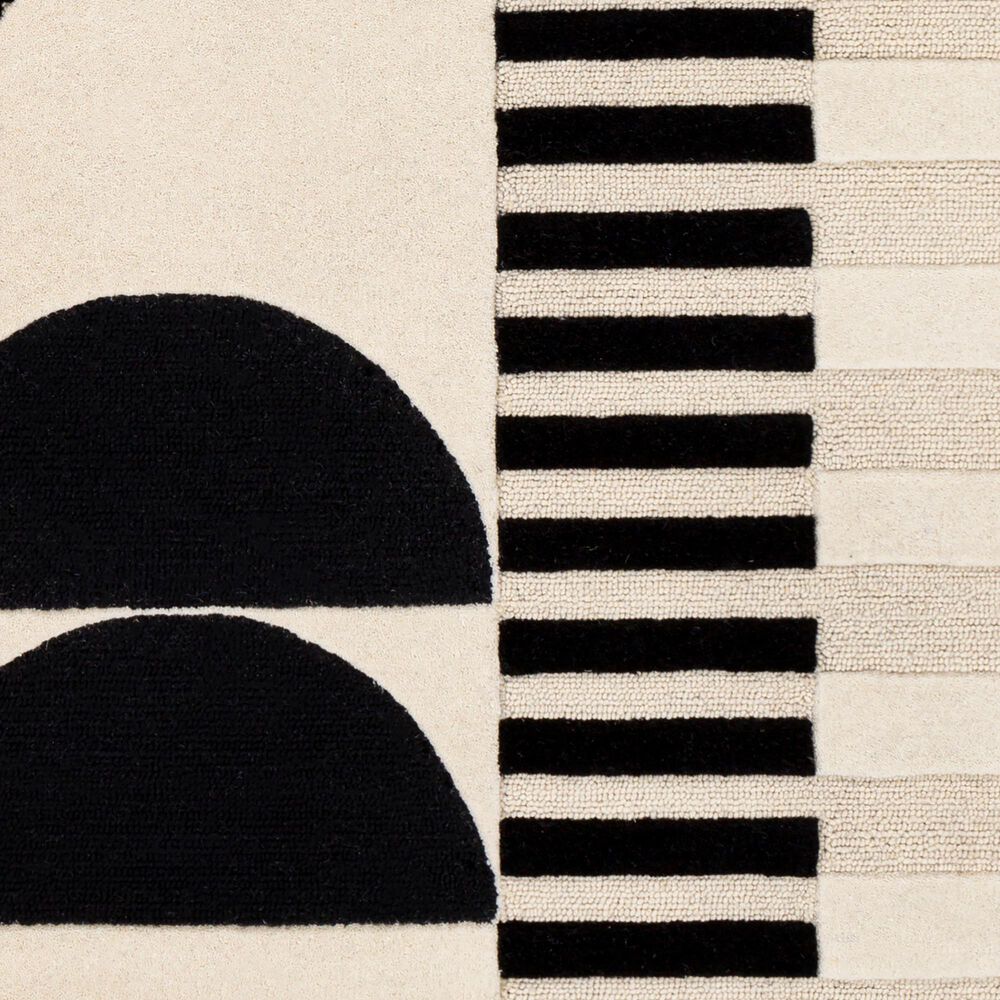 Surya Brooklyn BRO-2304 2&#39; x 3&#39; Black and Beige Area Rug, , large