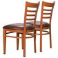 Linon Home Decor Baxter Side Chair with Burgundy Faux Leather Cushion in Dark Honey (Set of 2), , large