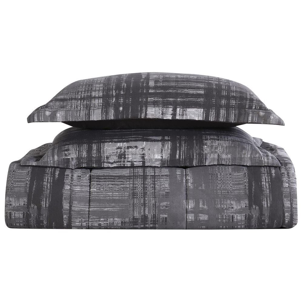 Pem America Style 212 3-Piece Full/Queen Plaid Comforter Set in Gray, , large