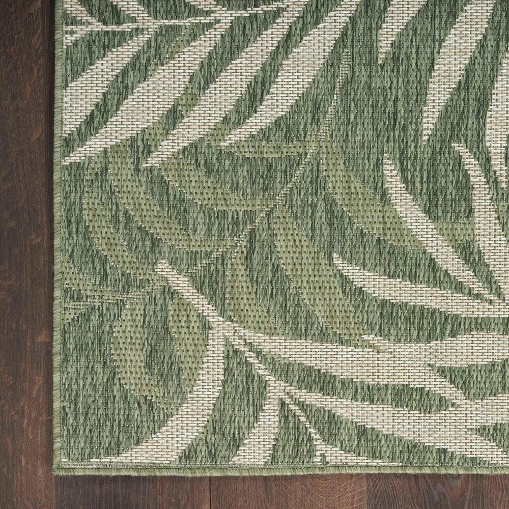 Nourison Garden Oasis GOA01 Green and Ivory 6&#39; x 9&#39; Indoor/Outdoor Area Rug, , large