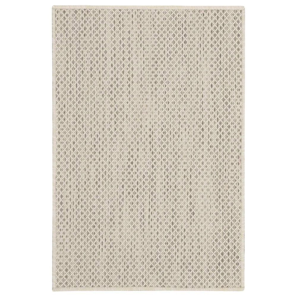Nourison Courtyard Ivory and Silver 2&#39; x 3&#39; Indoor/Outdoor Area Rug, , large