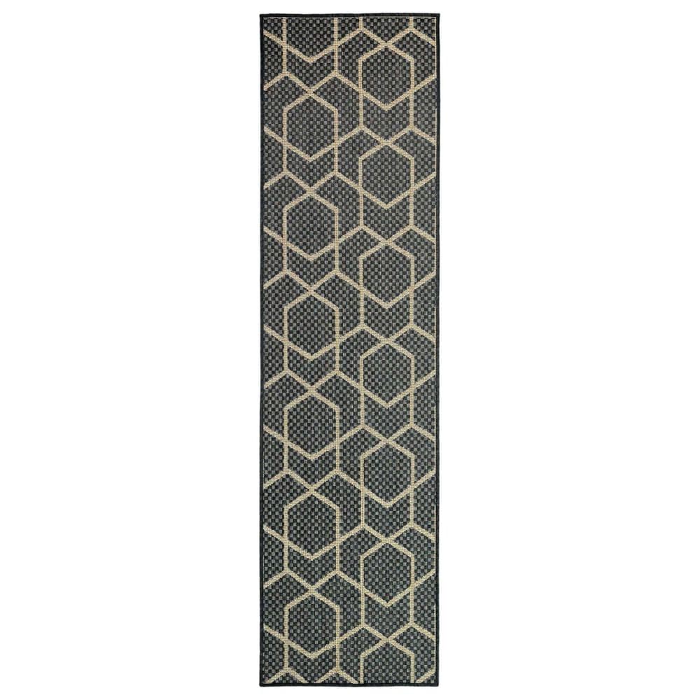 Nourison Horizon HOZ01 Charcoal 2&#39; x 6&#39; Indoor/Outdoor Runner, , large