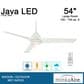 Minka-Aire Java 54" Ceiling Fan with LED Light in Flat White, , large