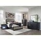 Millenium Rowanbeck Queen Upholstered Panel Bed in Black Finish, , large