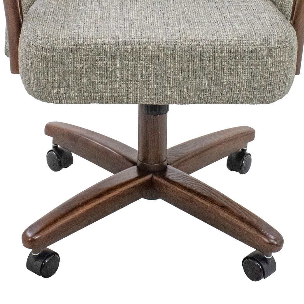 Northrow Dining Swivel Side Chair Bucket in Walnut Finish and Fabric in Fonzo Marble , , large