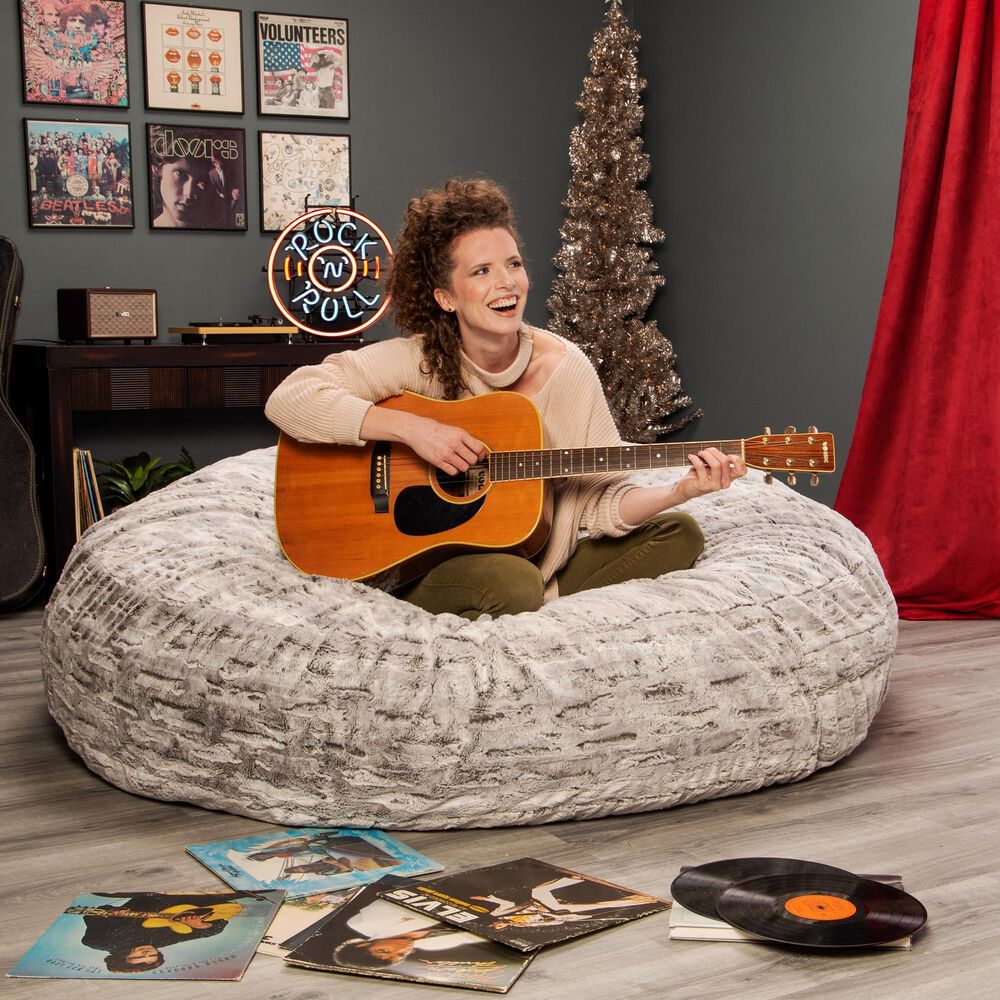 Jaxx Cocoon 6&#39; Large Bean Bag Chair in Silver, , large