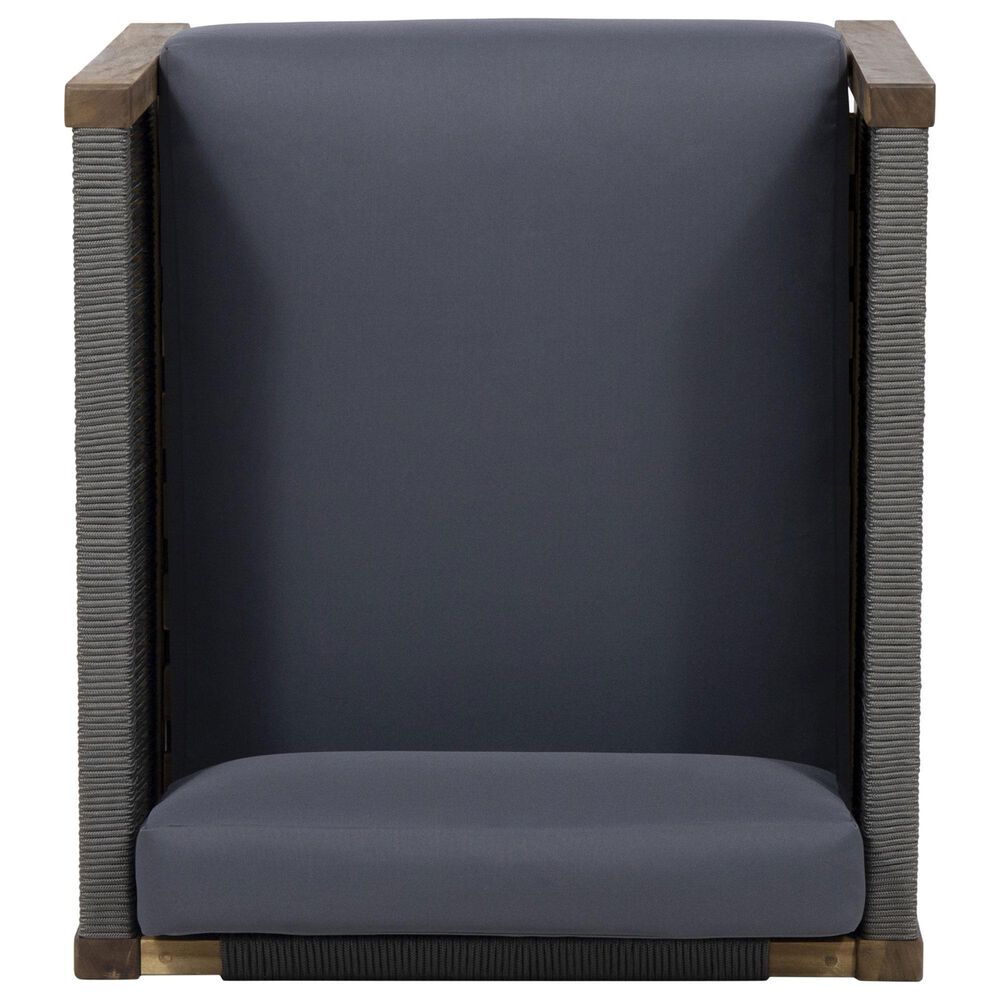 Hearth and Haven Laurel Outdoor Rattan Club Chair with Gray Cushion in Teak, , large