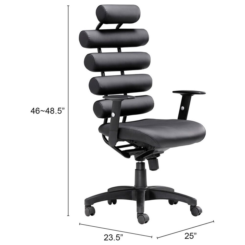 Zuo Modern Unico Office Chair in Black, , large