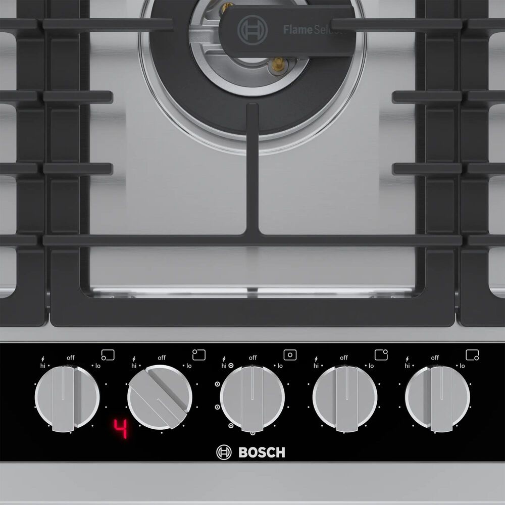 Bosch Benchmark 2-Piece Kitchen Package with 30&quot; Single Electric Wall Oven and 36&quot; Gas Cooktop in Stainless Steel and Black, , large