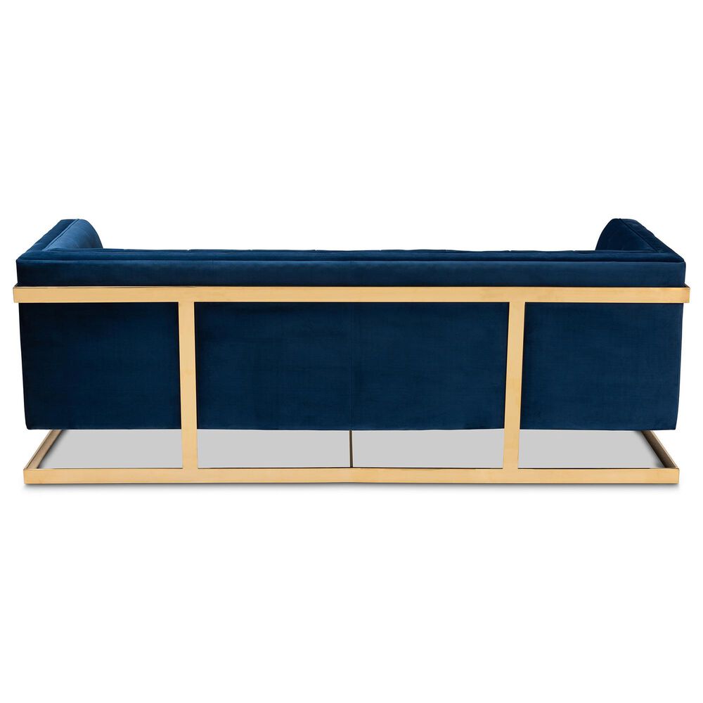 Baxton Studio Ambra Stationary Sofa in Royal Blue Velvet, , large
