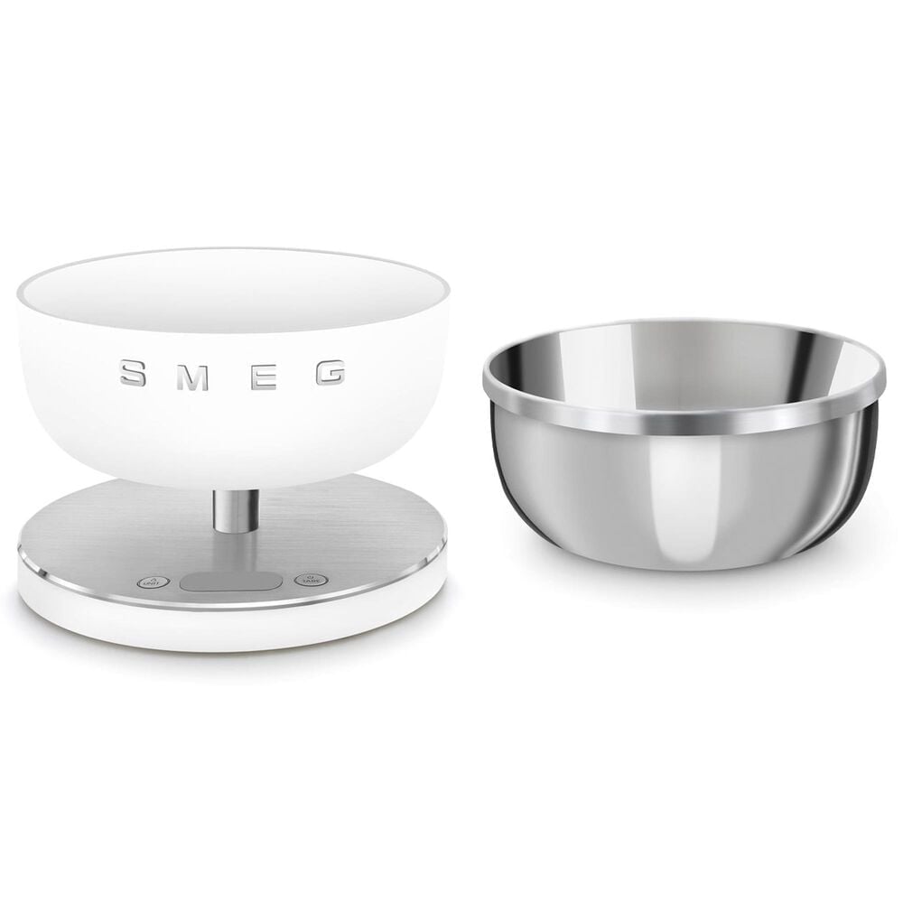 SMEG Collezione Kitchen Scale in White and Polished Chrome, , large