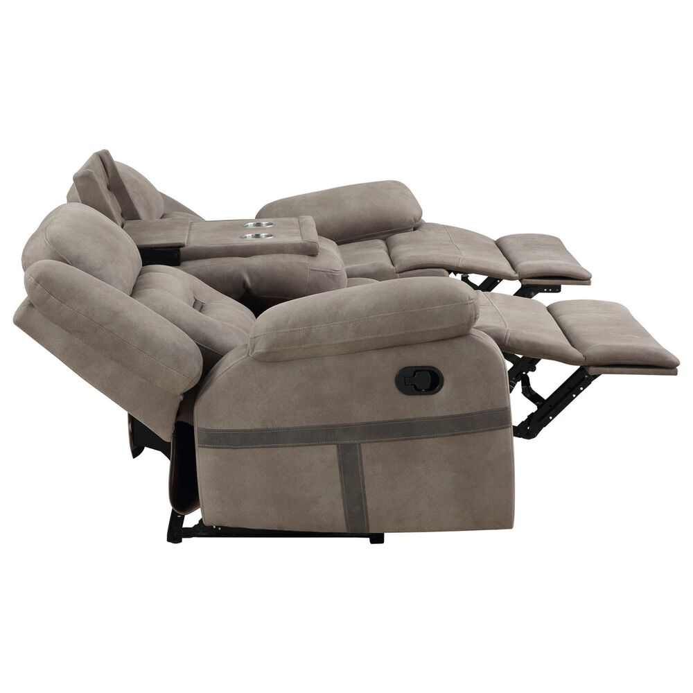 Steve Silver Abilene Manual Reclining Sofa with Drop-Down Console in Tan, , large
