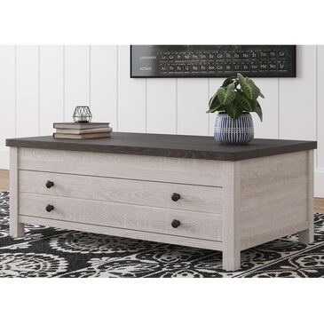Signature Design by Ashley Dorrinson Lift Top Cocktail Table in Gray and Antiqued White, , large
