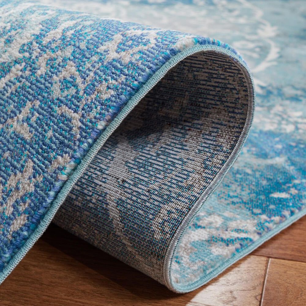 Safavieh Aria 2&#39; x 8&#39; Light Blue and Ivory Runner, , large