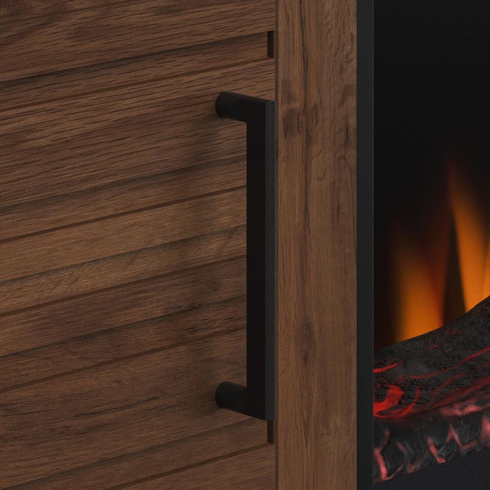 Legends Furniture Malibu 95&quot; Fireplace TV Stand in Bourbon and Satin Black, , large