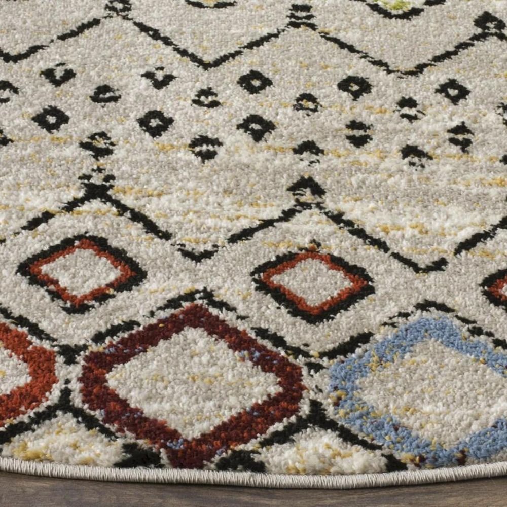 Safavieh Amsterdam AMS108G-5R 5&#39;1&quot; Round Light Grey/Multi Area Rug, , large