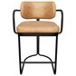 37B Jalen Counter Stool with Milliken Cognac Cushion in Black and Gold, , large