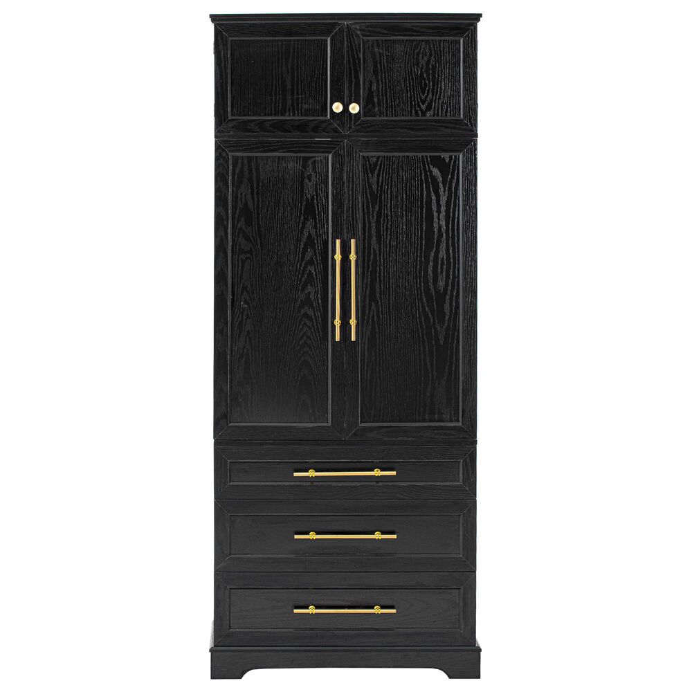 HOMLUX 78.2" Tall Farmhouse Kitchen Pantry Cabinet with 8 Door Shelves, Storage Cabinet with 3 Adjustable Shelves, 3 Large Drawers, Versatile Cupboard for Kitchen, Dining &amp; Bathroom, Ash Black, , large