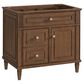 James Martin Vanities Lorelai 36" Single Vanity in Mid-Century Walnut with 3 CM White Zeus Quartz Top, , large