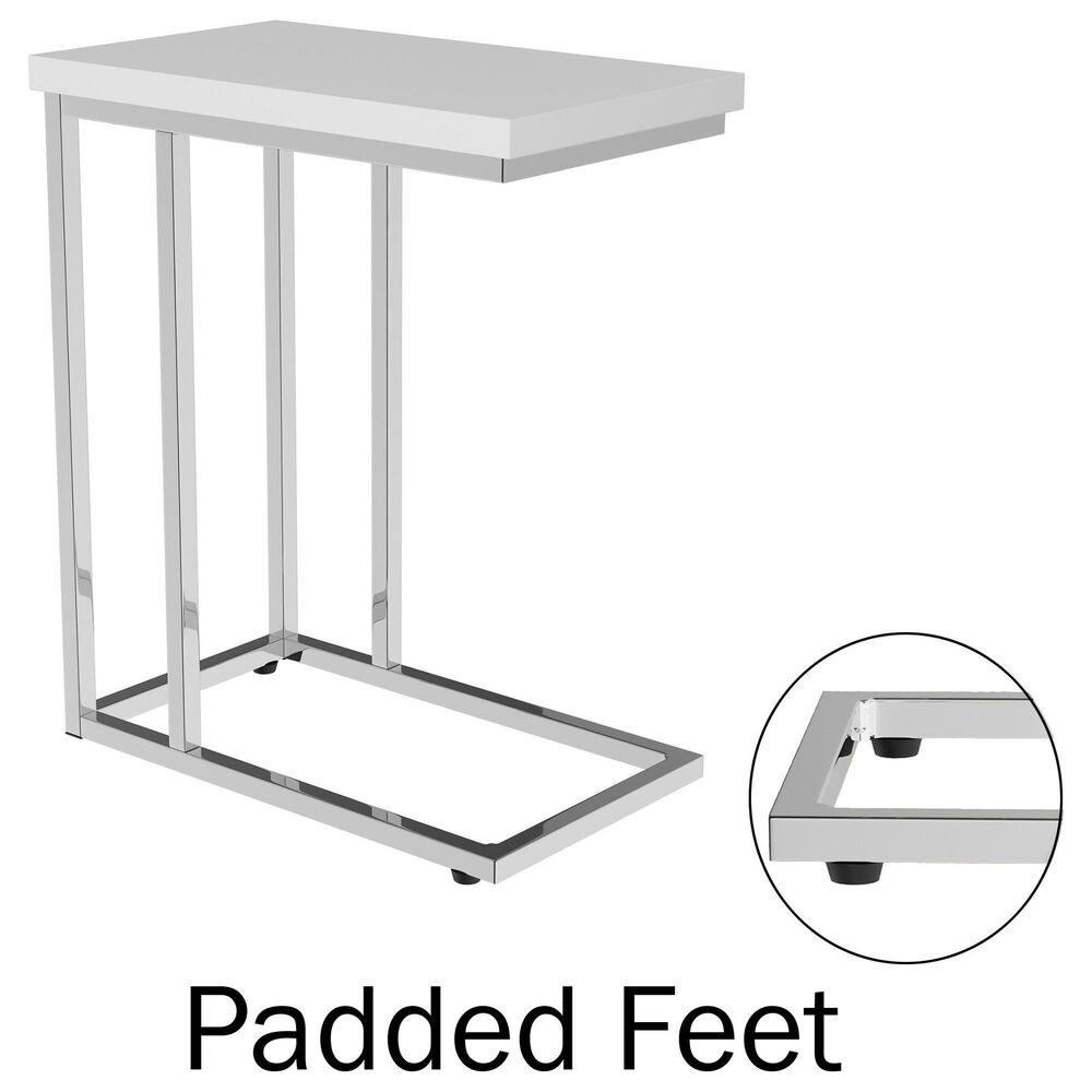 Timberlake Side Table in Glossy White and Chrome &#40;Set of 2&#41;, , large
