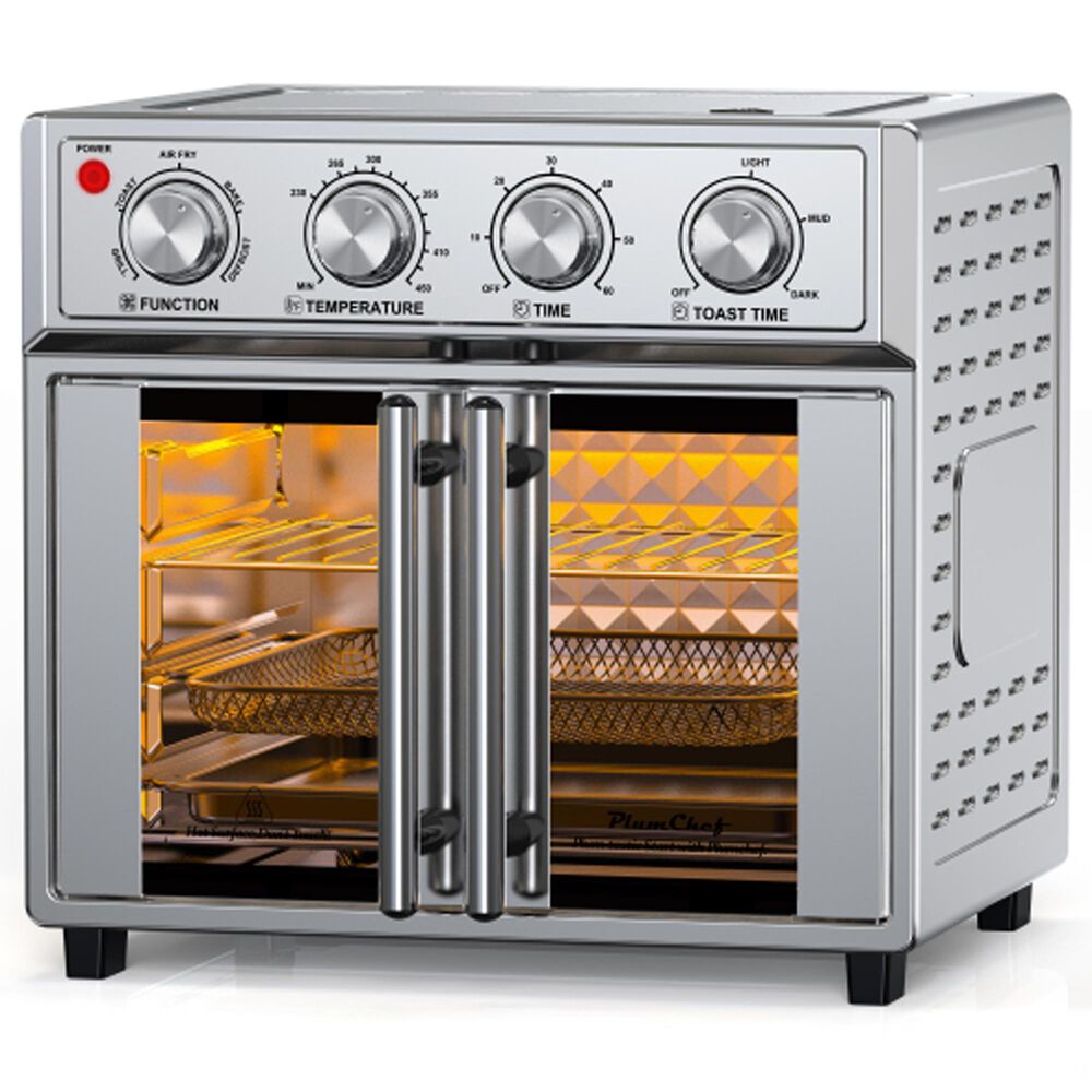 HOMLUX 26 Qt Extra-Large Air Fryer Toaster Oven in Silver, , large