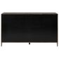 Furniture Worldwide Montclair 6-Drawer Dresser and Mirror in Medium Brown and Smoked Gold, , large