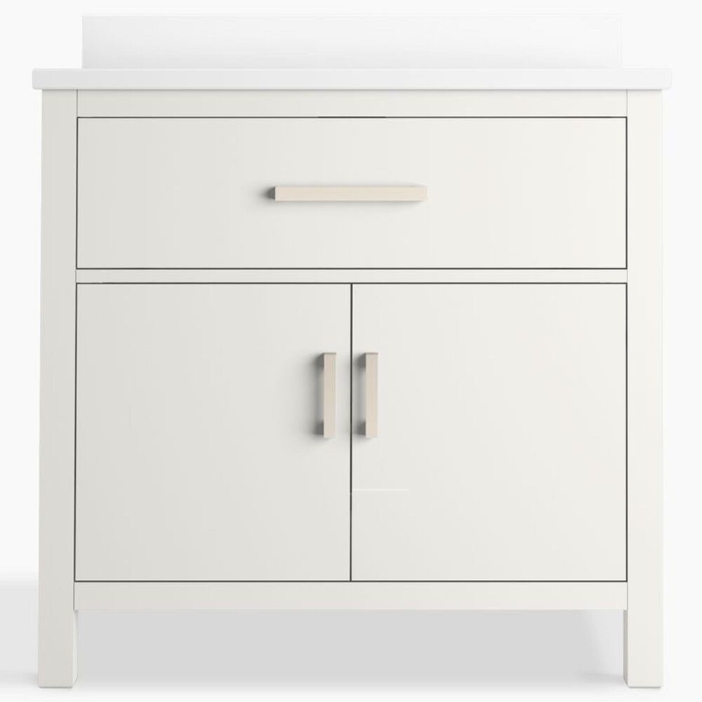Kohler Kresla 36" Single Bathroom Vanity in White with 3 cm White Quartz Top and Rectangular Sink, , large